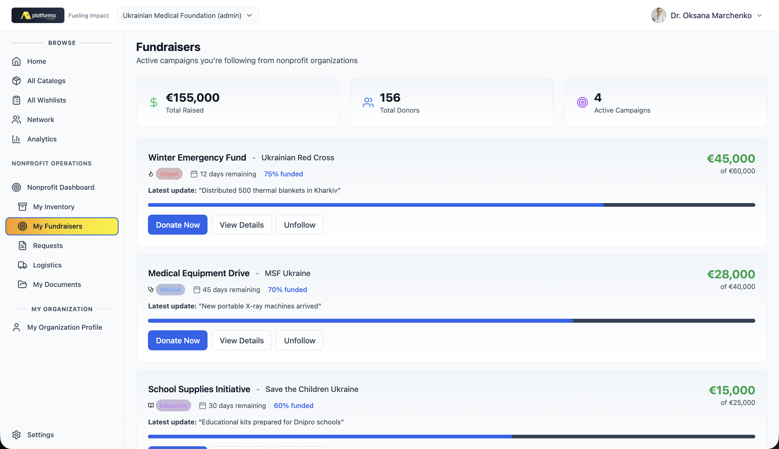 Nonprofit Dashboard
